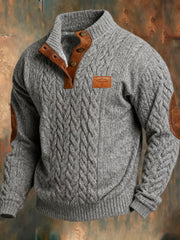 Men's Retro Pattern Print Casual Hoodie