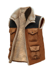 Men's Retro Patchwork Casual Sleeveless Jacket