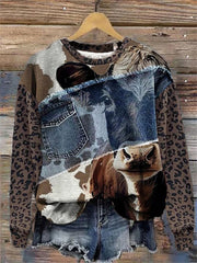 Women's Western Art Print Sweatshirt