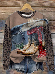 Women's Western Art Print Sweatshirt