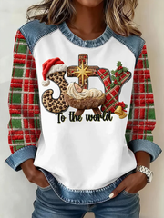 Women's Joy ToThe World Denim Patchwork Top