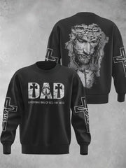 Men's Dad Jesus Black And White Christian Sweatshirt
