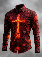 Men's Skull Cross Faith Long Sleeve Shirt