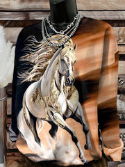 Women's Western Horse Art Sweatshirt