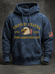 Men's United States Anniversary Print Vintage Hoodie