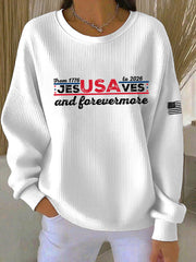 Women's America Printed Casual Sweatshirt