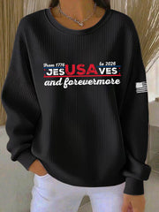 Women's America Printed Casual Sweatshirt