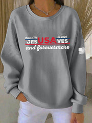 Women's America Printed Casual Sweatshirt