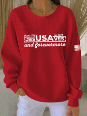 Women's America Printed Casual Sweatshirt