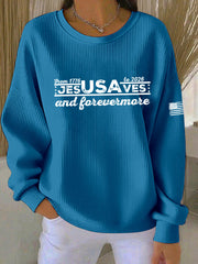 Women's America Printed Casual Sweatshirt