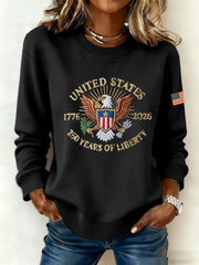 Women's America Printed Casual Sweatshirt