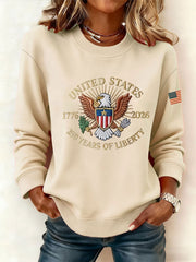 Women's America Printed Casual Sweatshirt