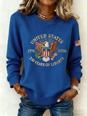 Women's America Printed Casual Sweatshirt