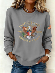 Women's America Printed Casual Sweatshirt