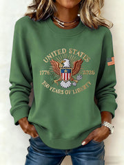 Women's America Printed Casual Sweatshirt