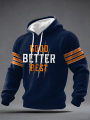 Men's Good Better Best Print Gift For Football Fans Gameday Casual Checkered Hoodie
