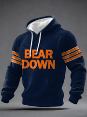 Men's Bear Down Football Fans Gameday Casual Checkered Hoodie