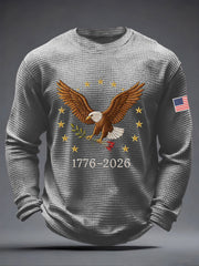 Men's America Waffle Print Casual T-Shirt