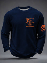 Men's Football Fans Gameday Casual Waffle Long Sleeve T-Shirt