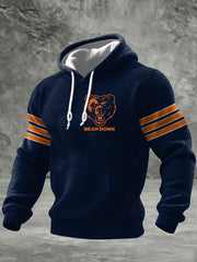 Men's Football Fans Gameday Casual Checkered Cotton Hoodie