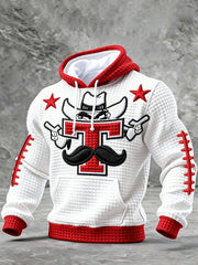 Men's Football Print Checkered Cotton Hoodie