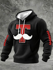 Men's Football Print Checkered Cotton Hoodie