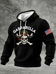 Men's Gasparilla Pirate Festival Printed Casual Checkered Cotton Hoodie