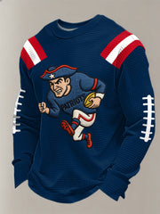 Men's Patriots Football Gameday Print Football Fans Gift Casual Waffle Sweatshirt