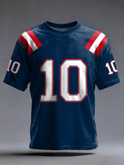 Men's Maye 10 Patriots Football Gameday Print Football Fans Gift Casual Tee