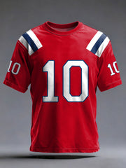 Men's Maye 10 Patriots Football Gameday Print Football Fans Gift Casual Tee