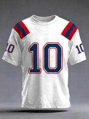 Men's Maye 10 Patriots Football Gameday Print Football Fans Gift Casual Tee