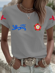 Women's UK Football Lover England 2026 Printed Iron On Short Sleeve T-Shirt