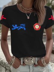 Women's UK Football Lover England 2026 Printed Iron On Short Sleeve T-Shirt