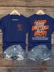 Women's Good Better Best Print Football Fans Short Sleeve T-Shirt