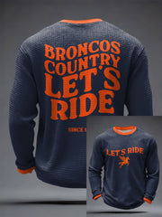 Men's Let's Ride Horse Football Lover Print Waffle Tops