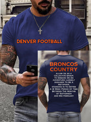 Men's Let's Ride Horse Football Lover Print T-shirt