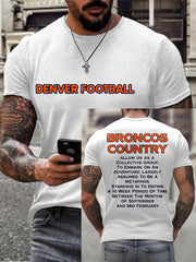 Men's Let's Ride Horse Football Lover Print T-shirt