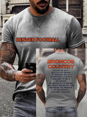 Men's Let's Ride Horse Football Lover Print T-shirt