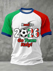 Men's Italian Soccer 2026 Printed Casual T-shirt