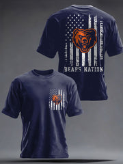 Men's Football Bears Nation Lover Printed T-shirt