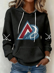 Women's Ice Hockey Print Casual hooded sweatshirt