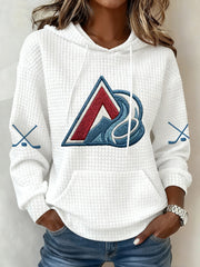 Women's Ice Hockey Print Casual hooded sweatshirt