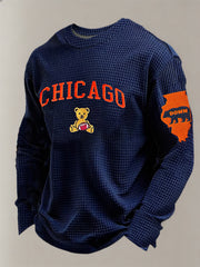 Men's Football Fans Gameday Casual Waffle Sweatshirt