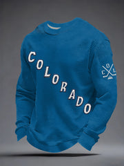 Men's Ice Hockey Print Casual Waffle Sweatshirt