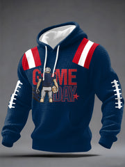 Men's Football Fans Gameday Casual Checkered Hoodie