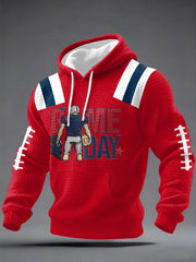 Men's Football Fans Gameday Casual Checkered Hoodie