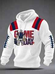 Men's Football Fans Gameday Casual Checkered Hoodie