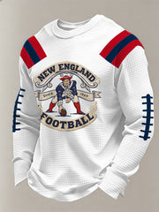 Men's Football Fans Gameday Casual Waffle Long Sleeve T-Shirt