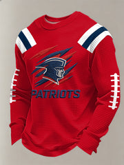 Men's Football Fans Gameday Casual Waffle Long Sleeve T-Shirt