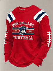 Men's Football Fans Gameday Casual Waffle Long Sleeve T-Shirt